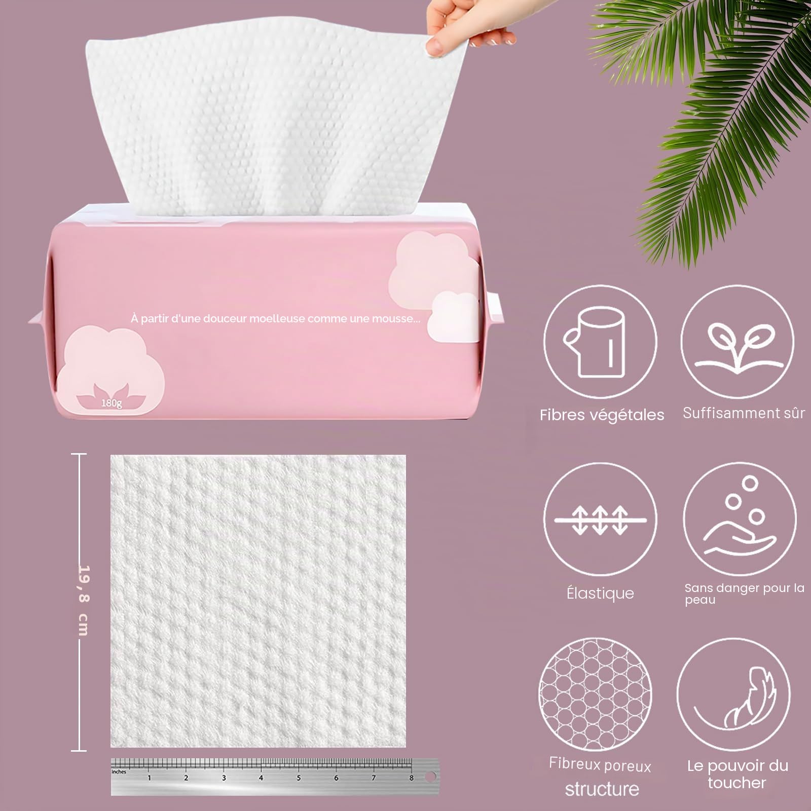 Coton Serviette Visage,200 Count Épais Et Absorbant Serviette Jetable pour Le Visage, Serviette De Nettoyage Multifonction, Serviette Visage Skincare