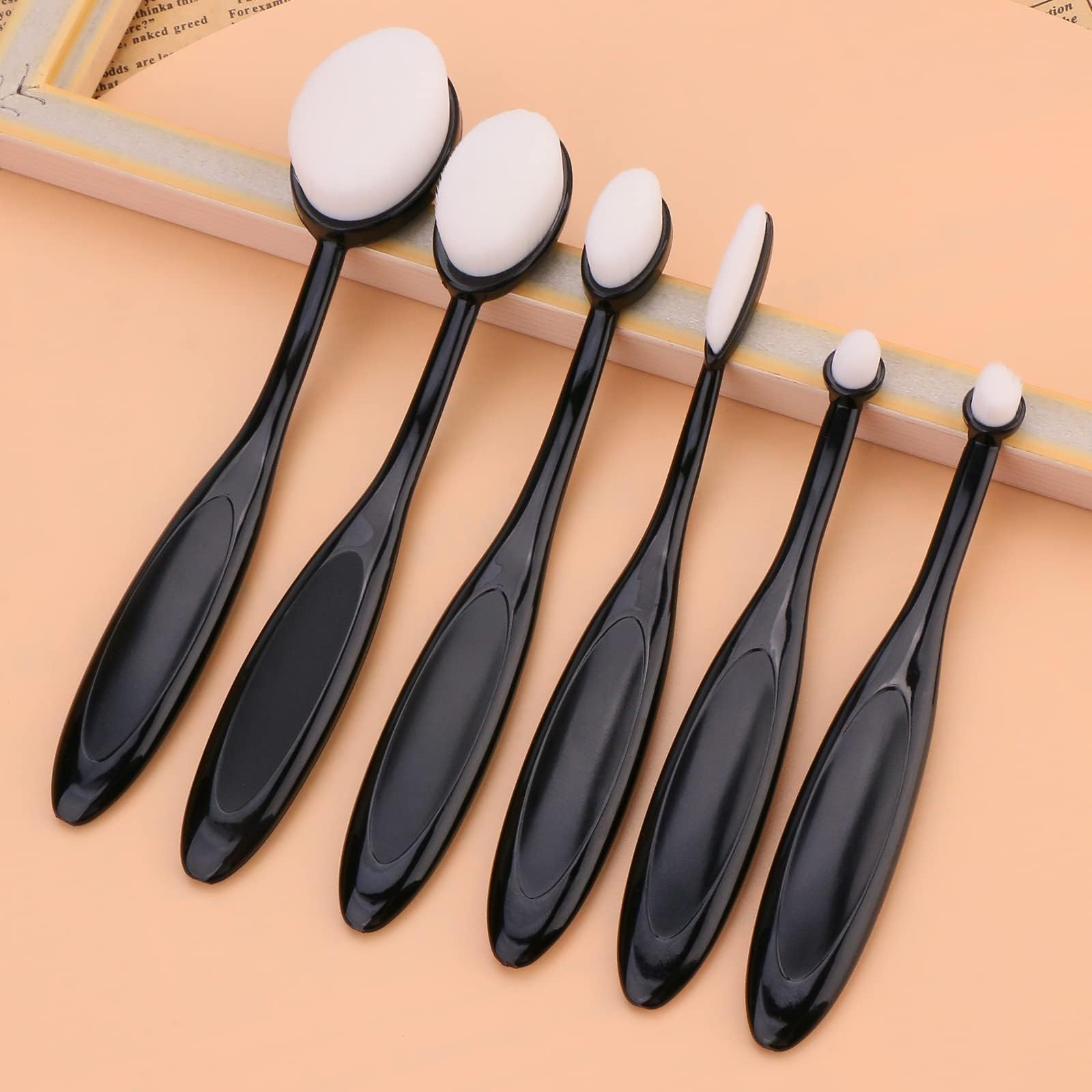UNIMEIX6 Pack Blending Brush for Card Making Crafting Ink Blender Brushes Set Tool Paper Background Brush Drawing (Black)