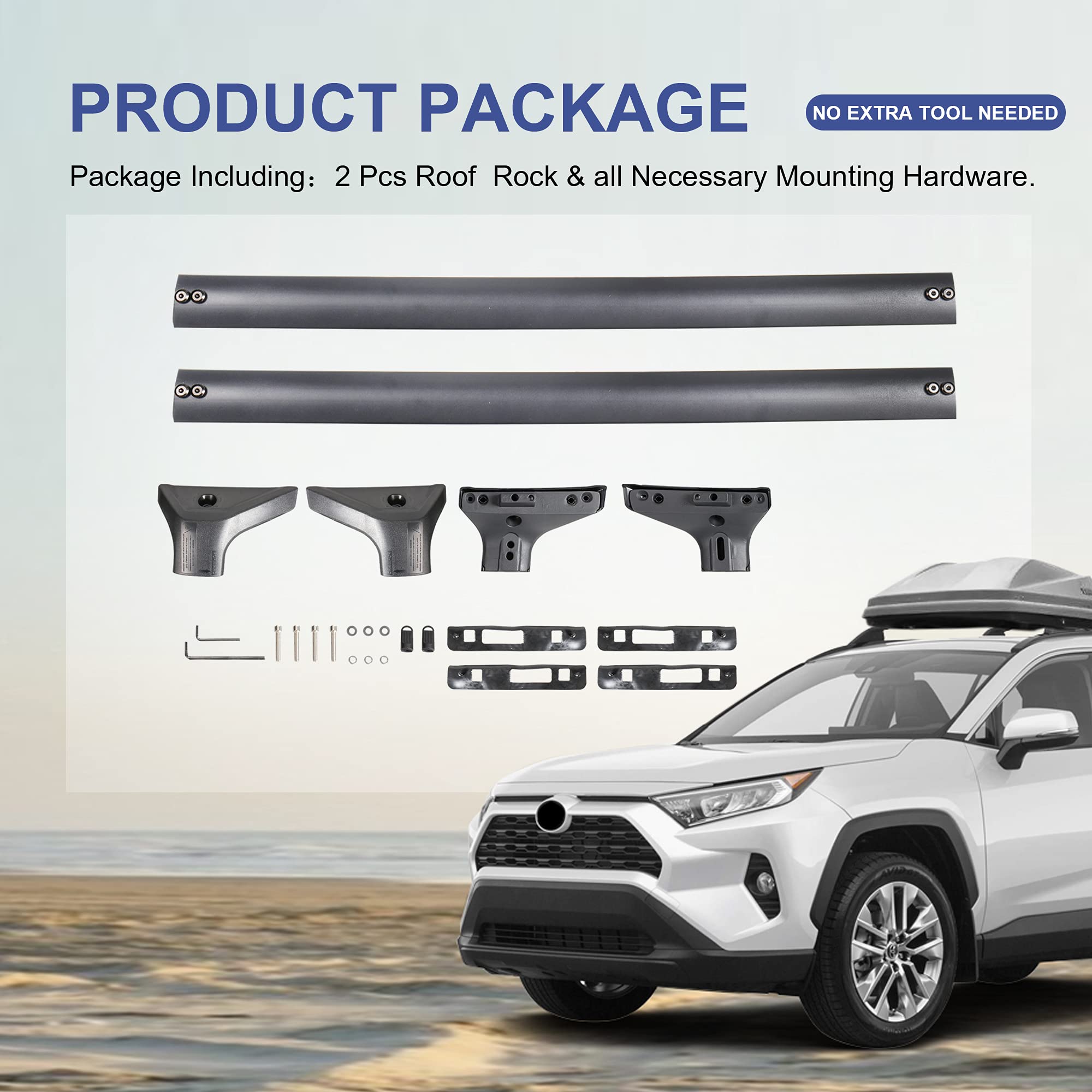 MOSTPLUS Roof Rack Cross Bar Rail Compatible with 2019 2020 2021 Toyota