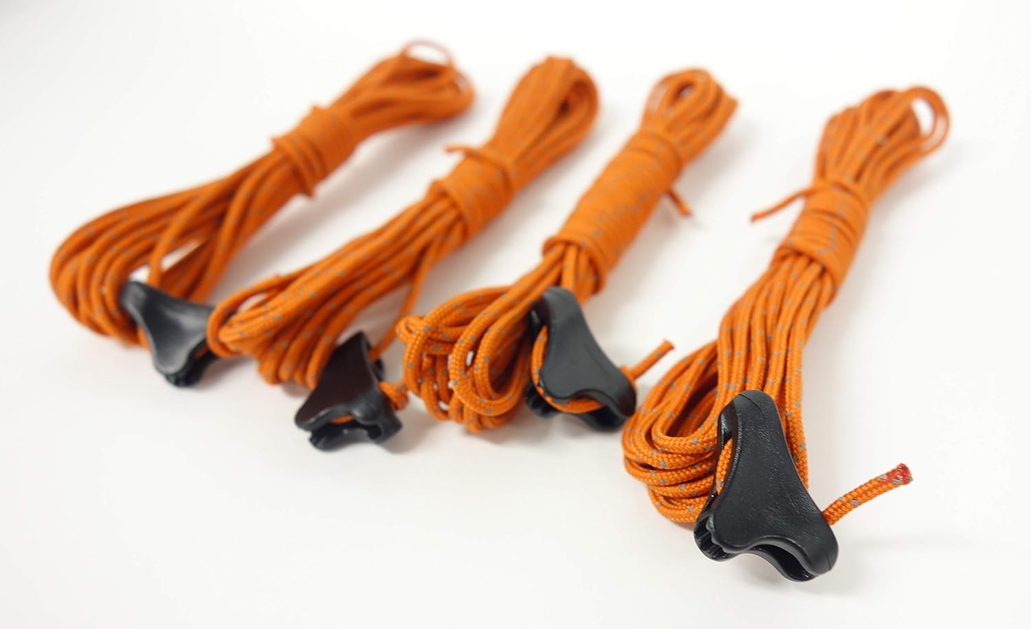 Captain Stag UA-4530 Guide Rope, Tent Rope, Tarp Rope, Guyline, Diameter 0.07 x 13.8 inches (1.8 x 350 cm), for Zelt, Reflective Material, Set of 4, Orange
