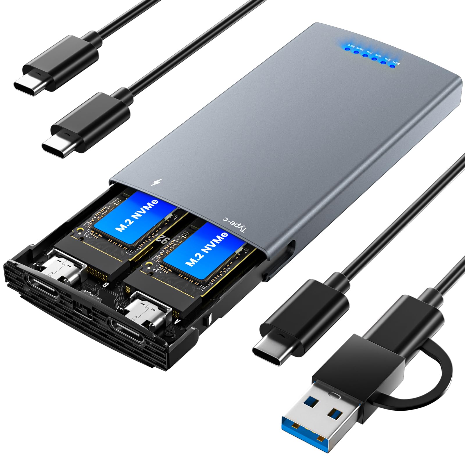 enclosure ssd 20gbps duplicatore raid 01 jbod clone