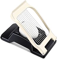 Vista 9 de Cortador de huevos para huevos duros, alambre de acero inoxidable, cortador de huevos de aluminio resistente multiusos para huevos, ensaladas, Rojo