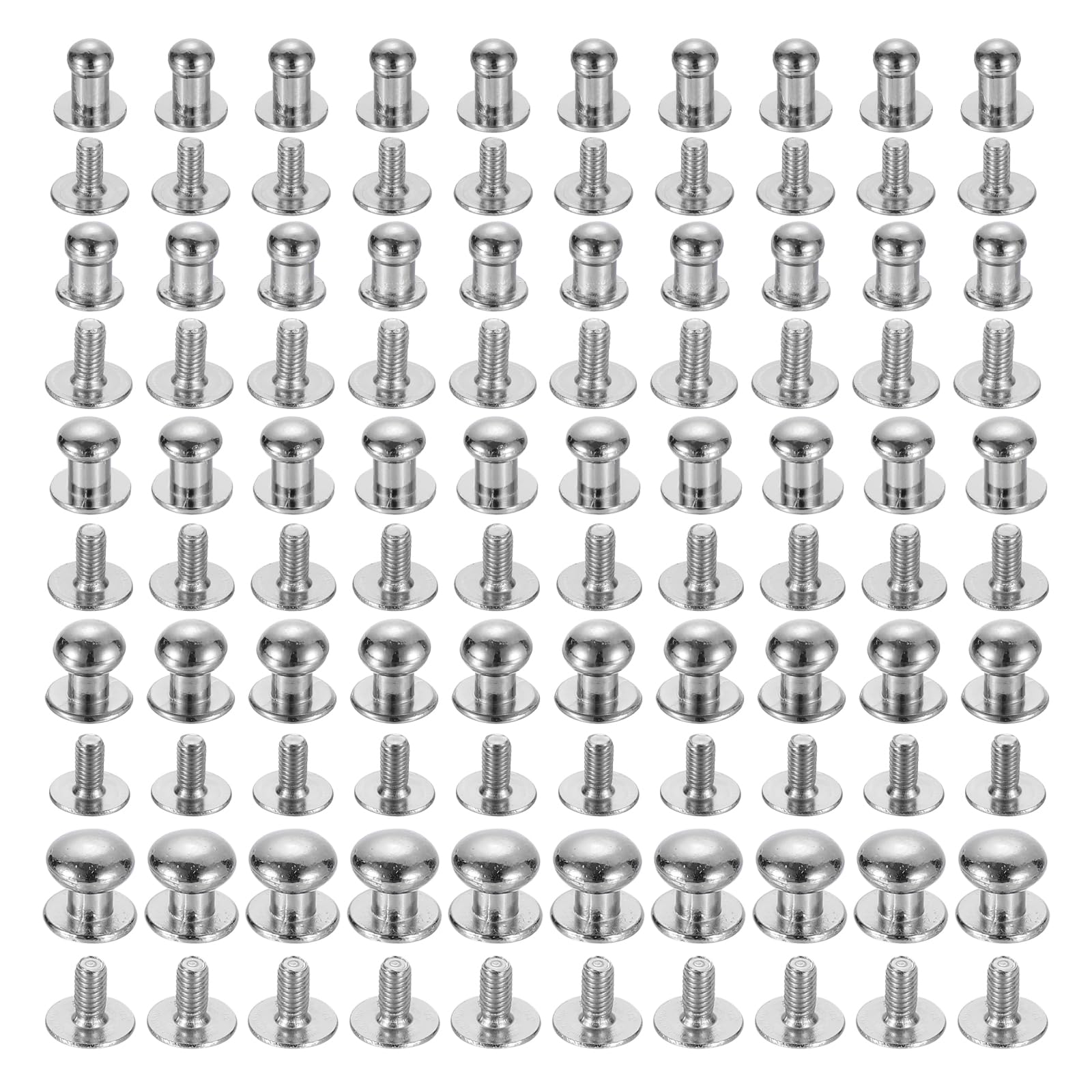 Sponsored Ad – sourcing map 4/5/6/7/8mm Ball Head Stud Rivets Screw Back, 50Pack Round Head Button Nipple Rivet for DIY Leather Craft Handbag Belt, Silver Tone