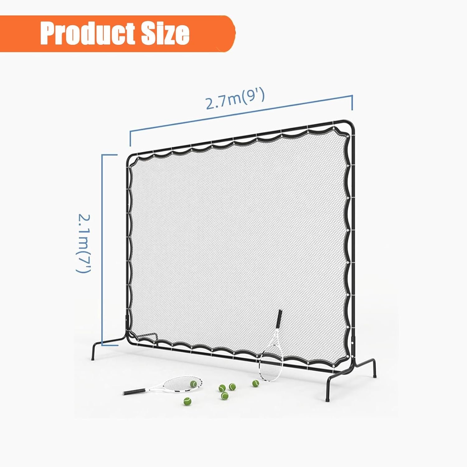 Tennis Rebound Net Training Equipment,Tennis Net,9x7Ft Rebound Practice Wall,Suitable for Training and Practice in Tennis and Various Racquet Sports for Groundstrokes & Volleying Tennis