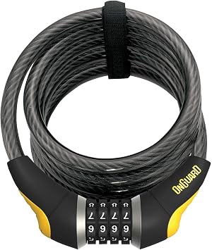 ONGUARD Doberman-8031 Combo Coil Lock - Black, 18.5 x 1.2 cm