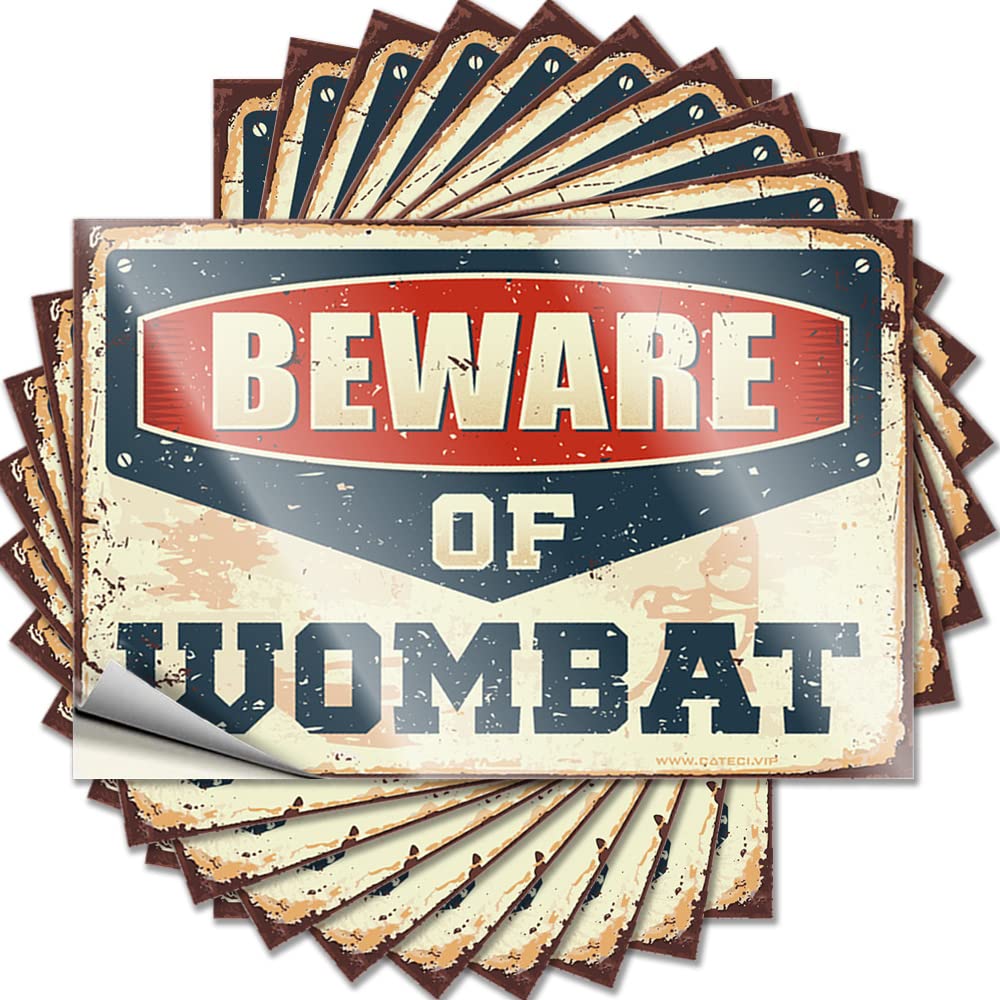 Modern, Tattoo Race Soft Bath Beware of Wombat | Fuzzy Waterproof Vinyl Stickers(12X18CM)