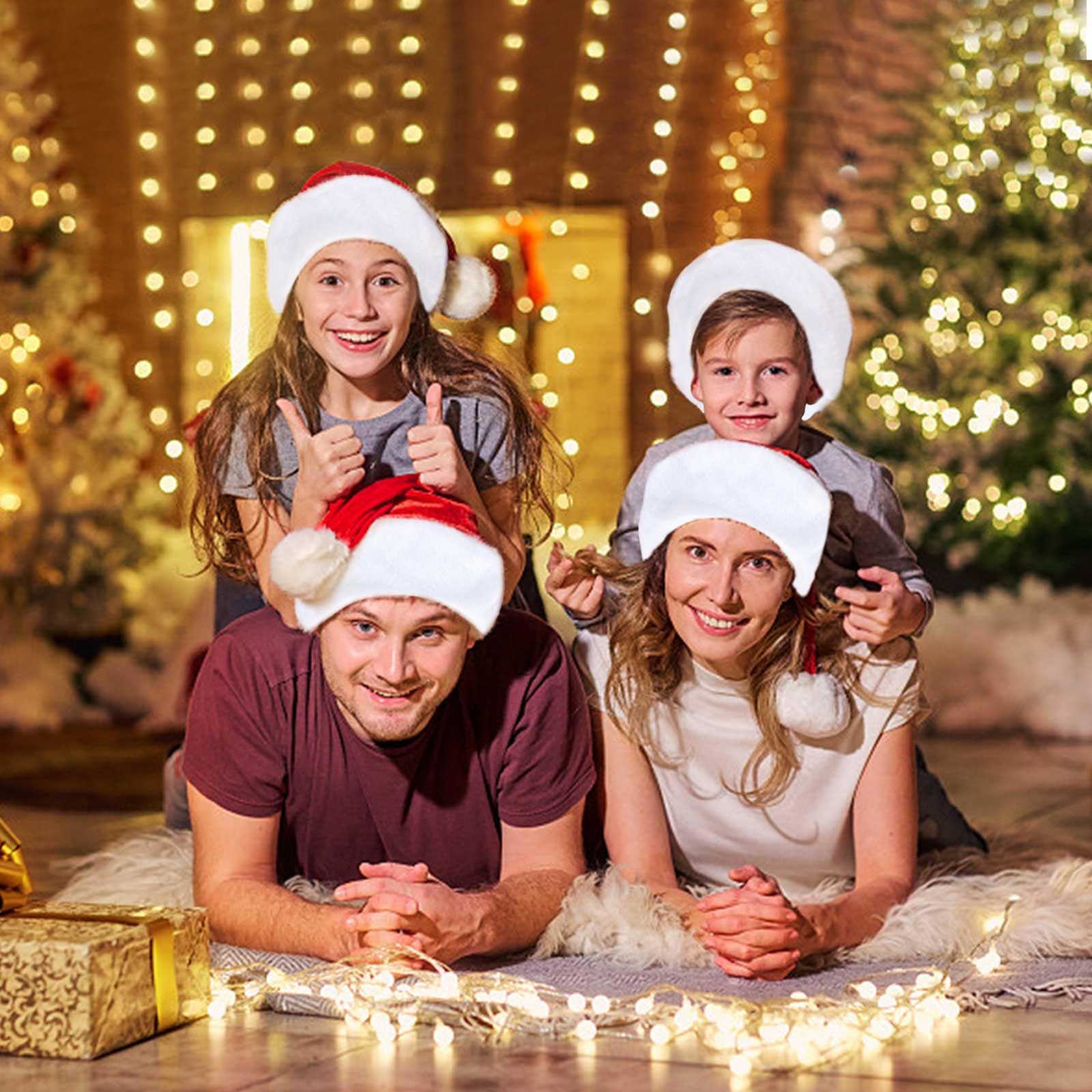 24 Cappelli Babbo Natale Adulti - Berretti Festivi Rossi E Bianchi Per Feste E Decorazioni