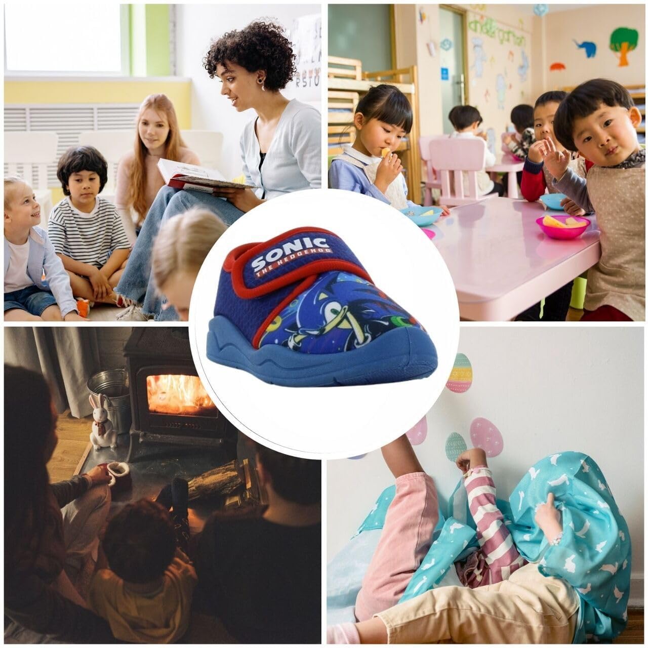 Leomil Sonic Pantofole Bambino Slipper Bambini e Ragazzi, Adatte per la casa e la scuola materna