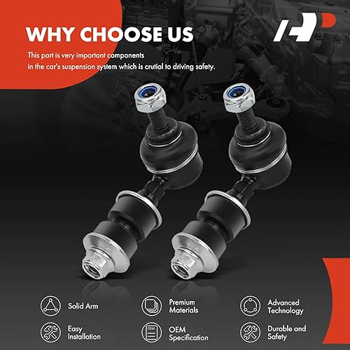 Miniatura 7 de A-Premium Enlaces de barra estabilizadora delantera o trasera, compatible con Mitsubishi Eclipse 91-94, 3000GT 91-99, Dodge Stealth 91-96, Suzuki
