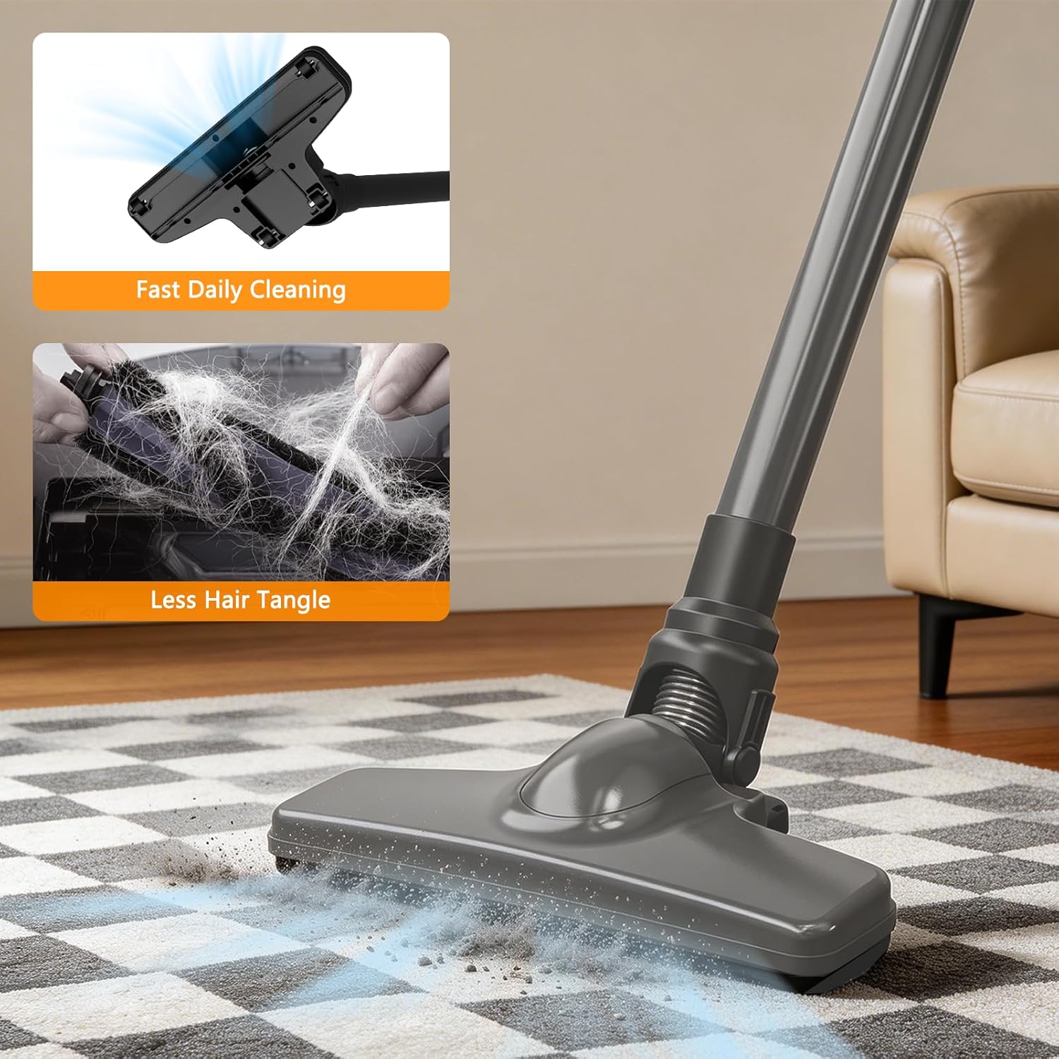 Cordless Vacuum 3lbs Lightweight Stick Handheld Vacuum with Crevice Tool, Vacuum Cleaner for Hard Floors, Sofa, Pet Hair,for Dorm, Apartment and Office