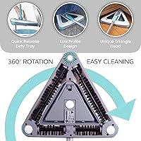 Vista 2 de Zippi Sweeper Pro - 2025 New and Improved Lightweight Sweeper, Perfect for Short Carpet Hardwood and Tile, Triangular Design Allows for Sweeping in