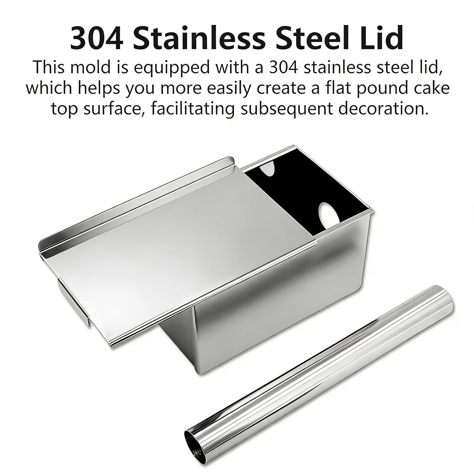 Molde para Pasteles De Viaje con Tubo, Molde Cuadrado De Acero Inoxidable para Pan, con Centro Tubular para Rellenar El Pastel Después De Hornear,Tubo Redondo Central,Herramienta Pasteles DIY