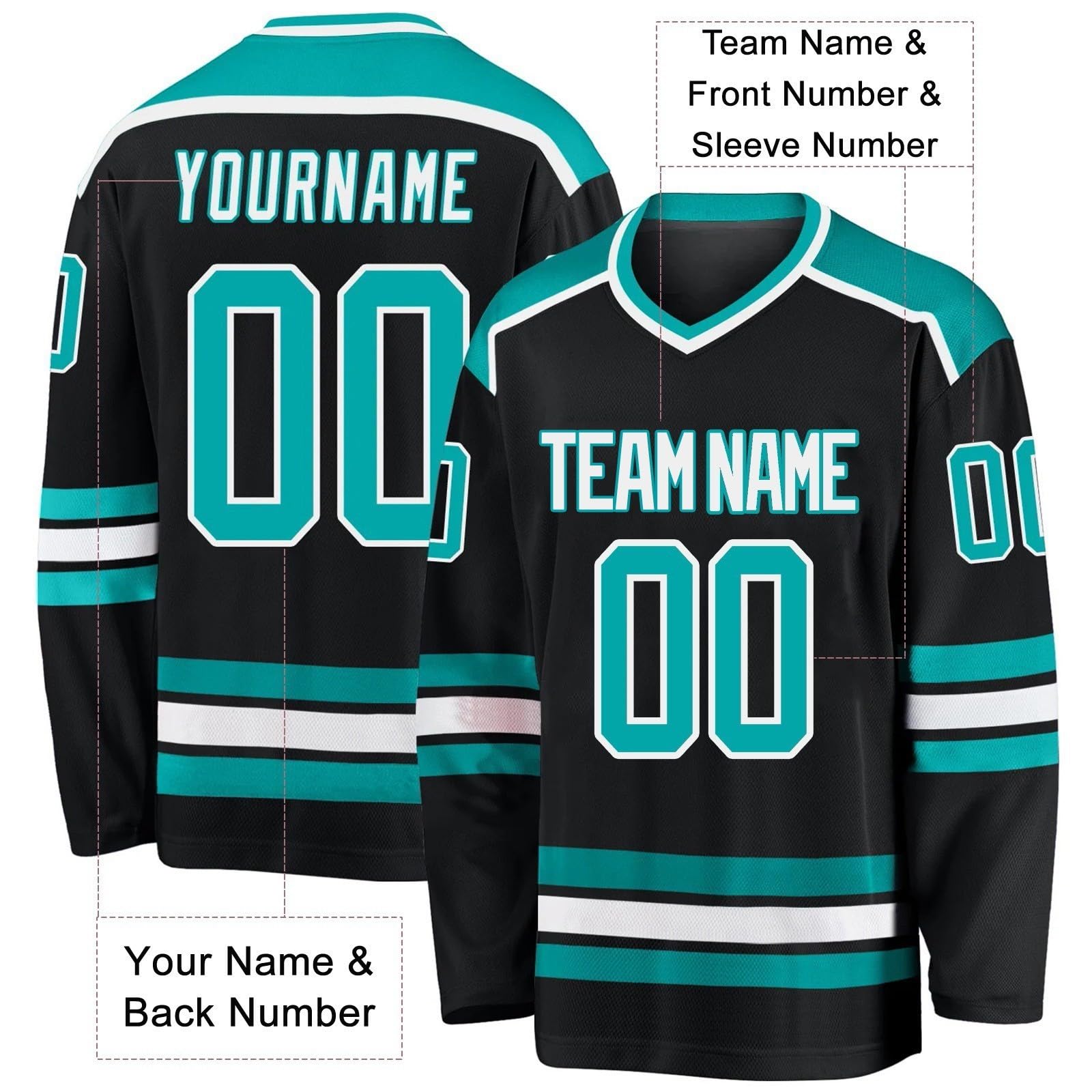 Hockey Trikot Personalisiert Kinder Herren Deutschland Deine Team Wear Personalisierte mit Namen und Teamnummer fur Ausbildung der Hockeyteams Bequeme und Schnell Trocknende Trainingsanzüge