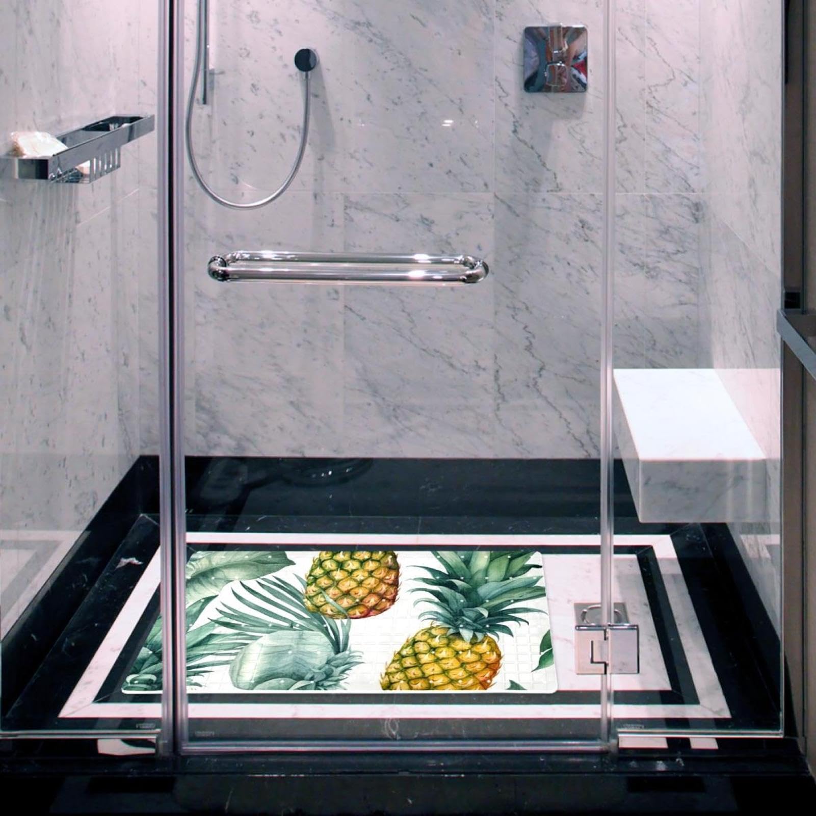 Tapis de bain de qualité supérieure - Antidérapant, facile à nettoyer et sans danger pour toute la famille - Ananas Delicious