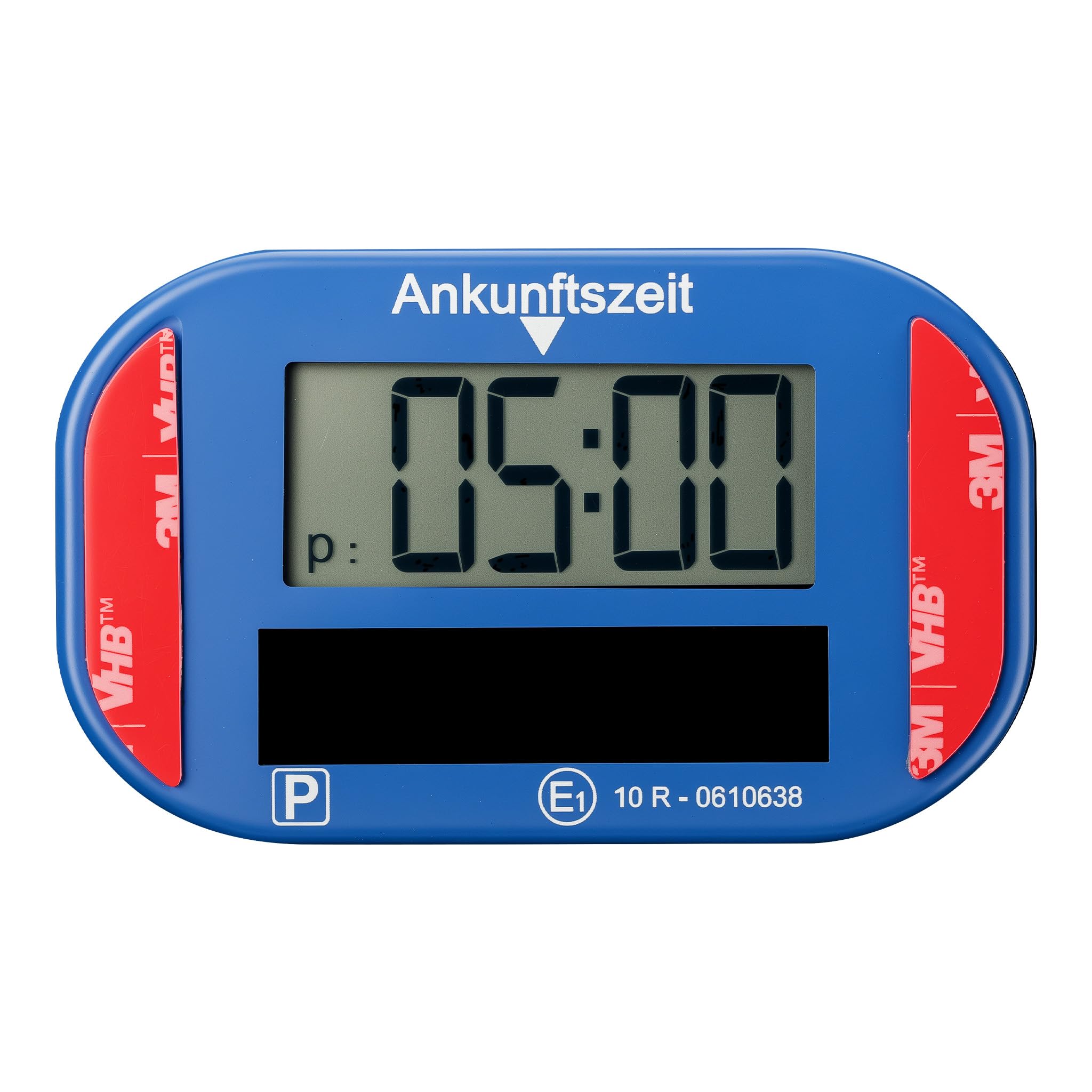 Wiltec Elektronische Parkscheibe mit Solarpanel – Digitale Parkuhr mit automatischer Zeitumschaltung und KBA-Zulassung