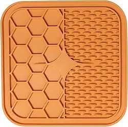 Tapete de Lamber Comedouro Lento pra Cães e Gatos Laranja