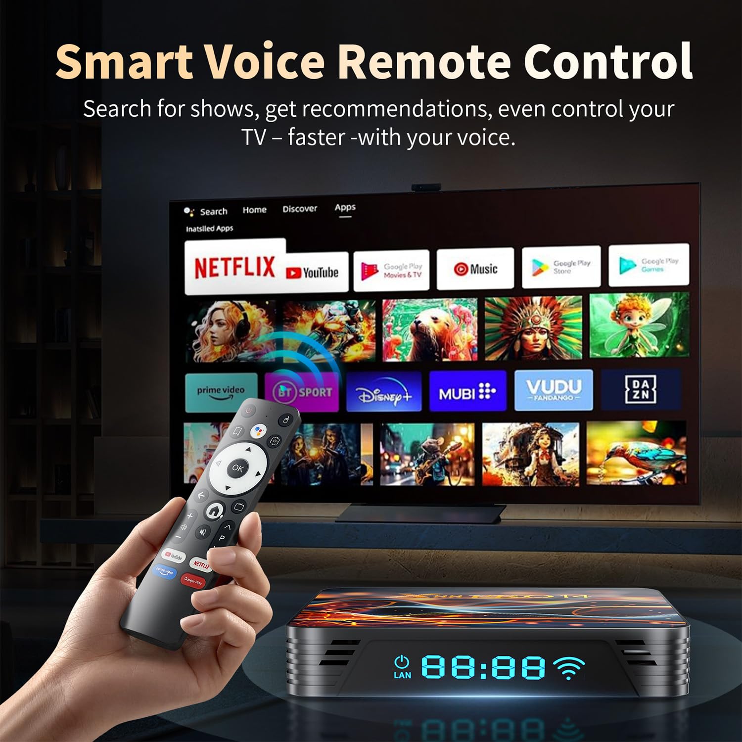 GREVA 8K Android 14.0 TV Box 2025, Android Box 2GB RAM 32GB ROM, Internet TV Box RK3518 Chipsatz Unterstützung 2.4GHz/5.0GHz Dual WiFi6 HDR10 BT5.0 USB3.0 Ethernet LAN 3D HD Smart TV Box Bluetooth