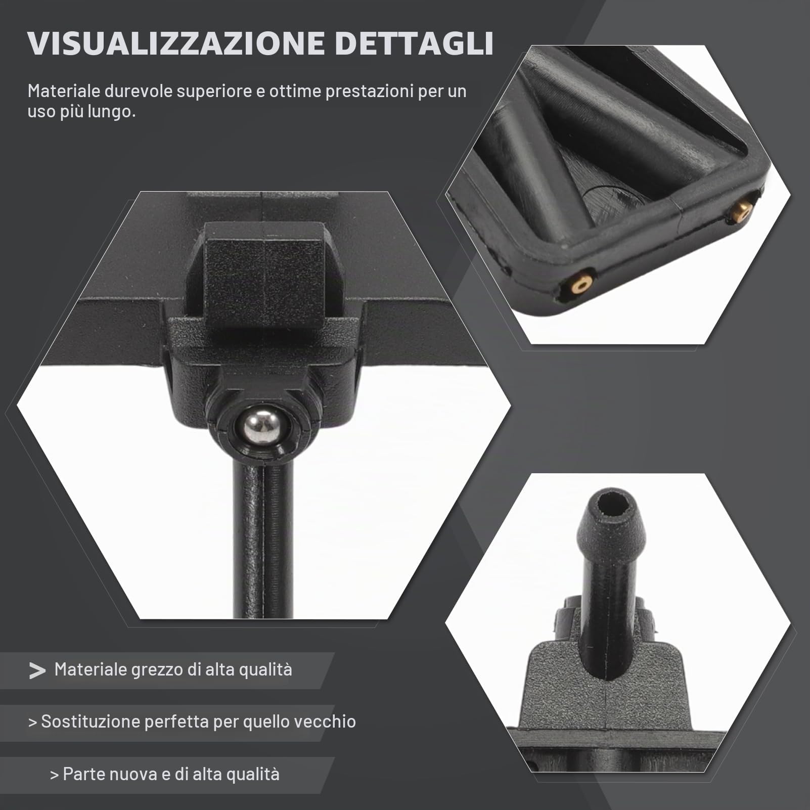 2x Ugello Tergicristalli per Micra K12 (2003-2010) 28931AX600 Getto Lavavetro Doppia Irrigazione Installazione Istantanea & Pulizia Ottimale
