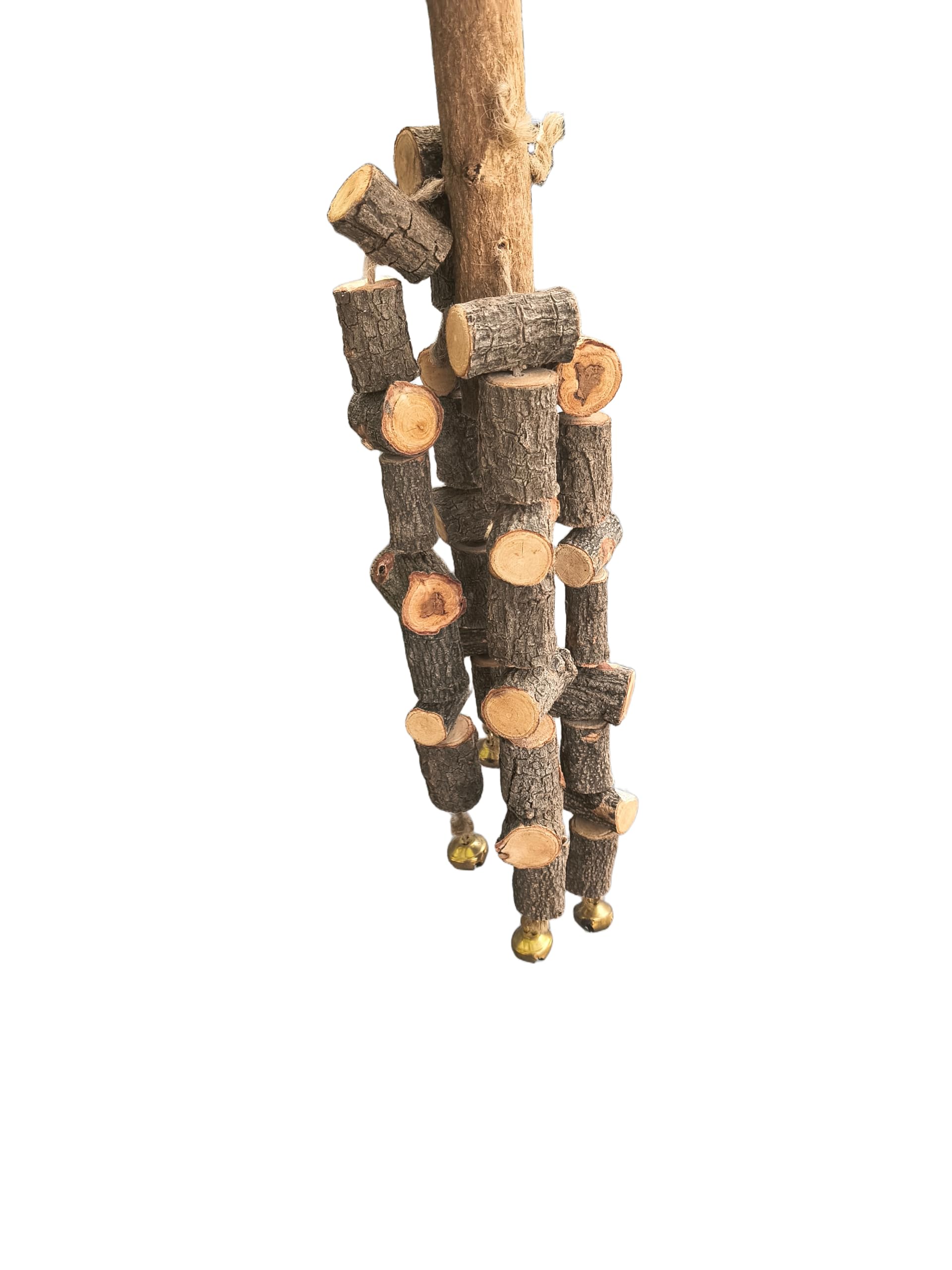 Premium Natural Neem Wood Parrot Chewing Toy - 100% Non-Toxic & Edible Bird Treat for Conures, African Greys, Macaws, Cockatoos, Amazons, & Eclectus - Durable Foraging with Bells-image-13