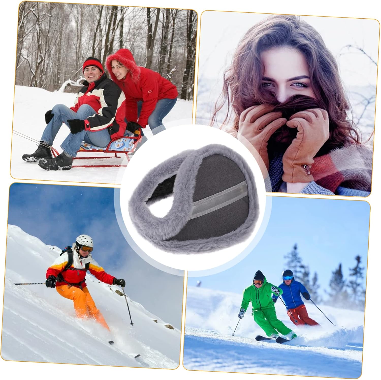 LIFKOME 5pcs Men Women Winter Ear Muffs Headband Earmuff Thermal Ear Warmer Cover for Outdoor Sports