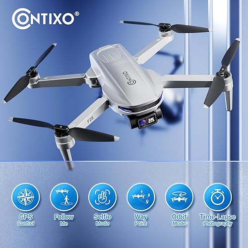 Miniatura 22 de Contixo Dron GPS plegable F22 con cámara 4K, tiempo de vuelo de 18 minutos, sígueme, retorno automático, cuadricóptero RC de largo alcance