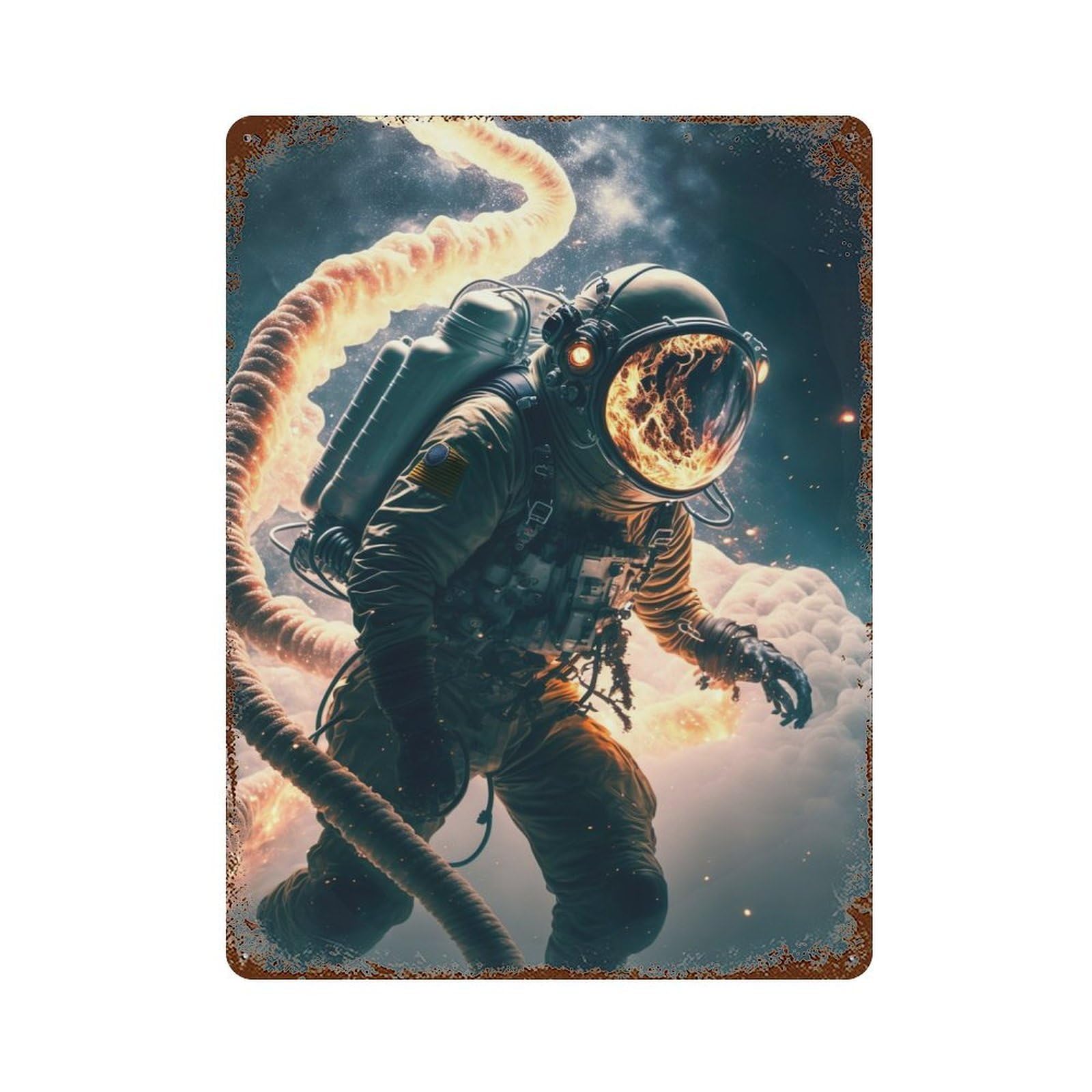 Moonwalking 15.7"x11.8" Vintage Rust Metal Sign, Classic Wall Plaque for Pub, Kitchen And Man Cave Decor