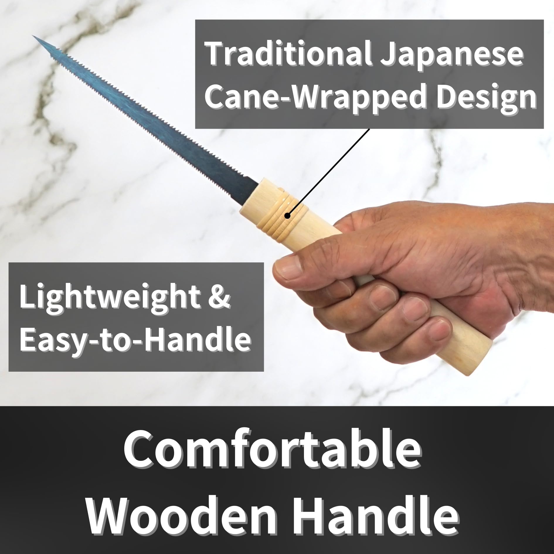Sierra de tracción japonesa para carpintería, mini sierra de ojo de cerradura de 4-3/4 pulgadas, fabricada en Japón, sierra de mano Ryoba de doble filo para madera, madera contrachapada, yeso