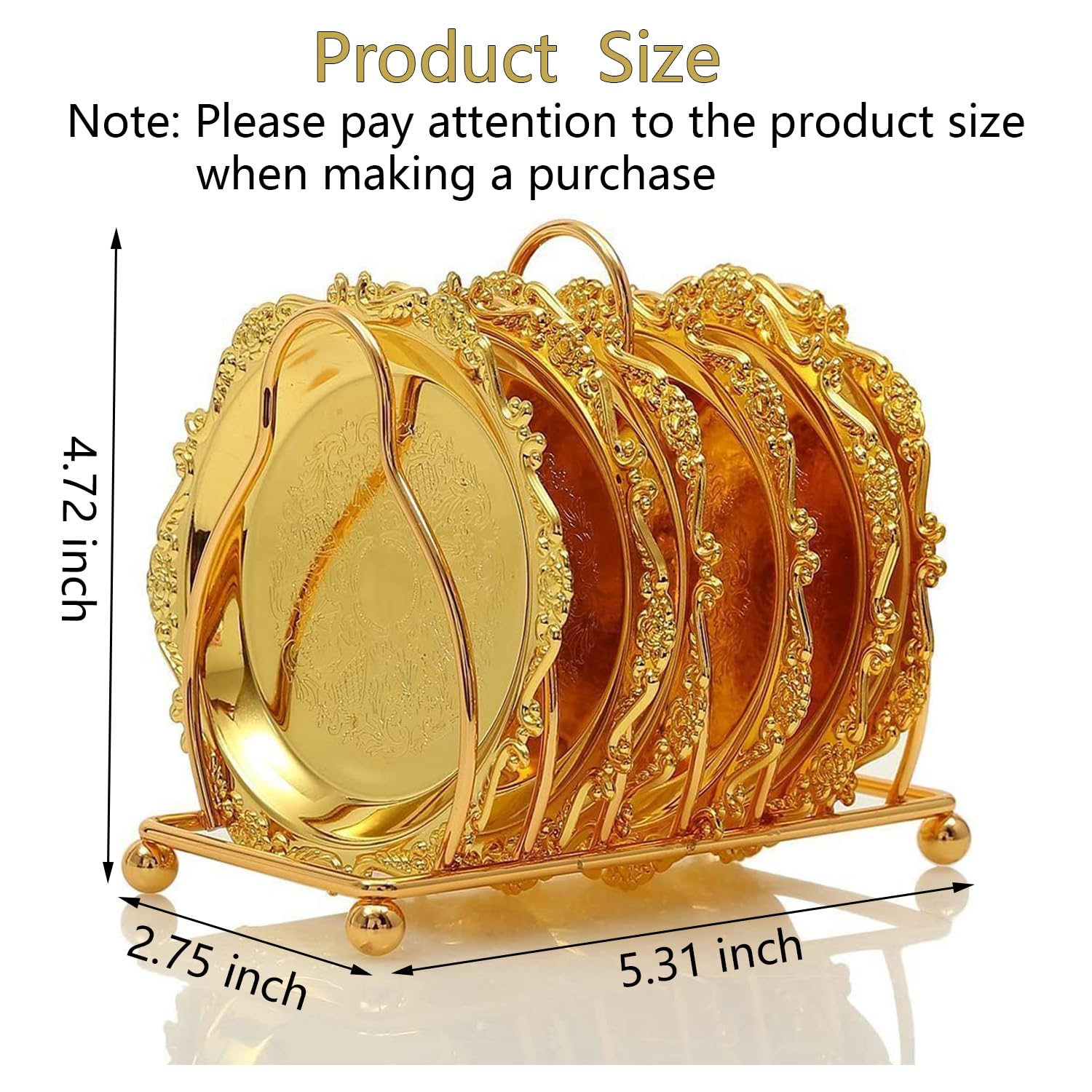 置物  GOLD DISH Amazon.com: Collection 6 Piece Gold Coaster Creative Drink