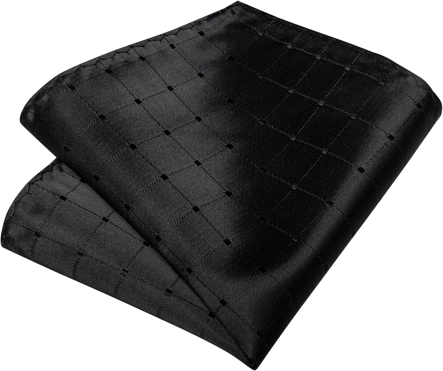 DiBanGu Silk Ties for Men Formal Plaid Check Necktie and Pocket Square Cufflinks Tie Clip Set Wedding Necktie with Gift Box - Image 8