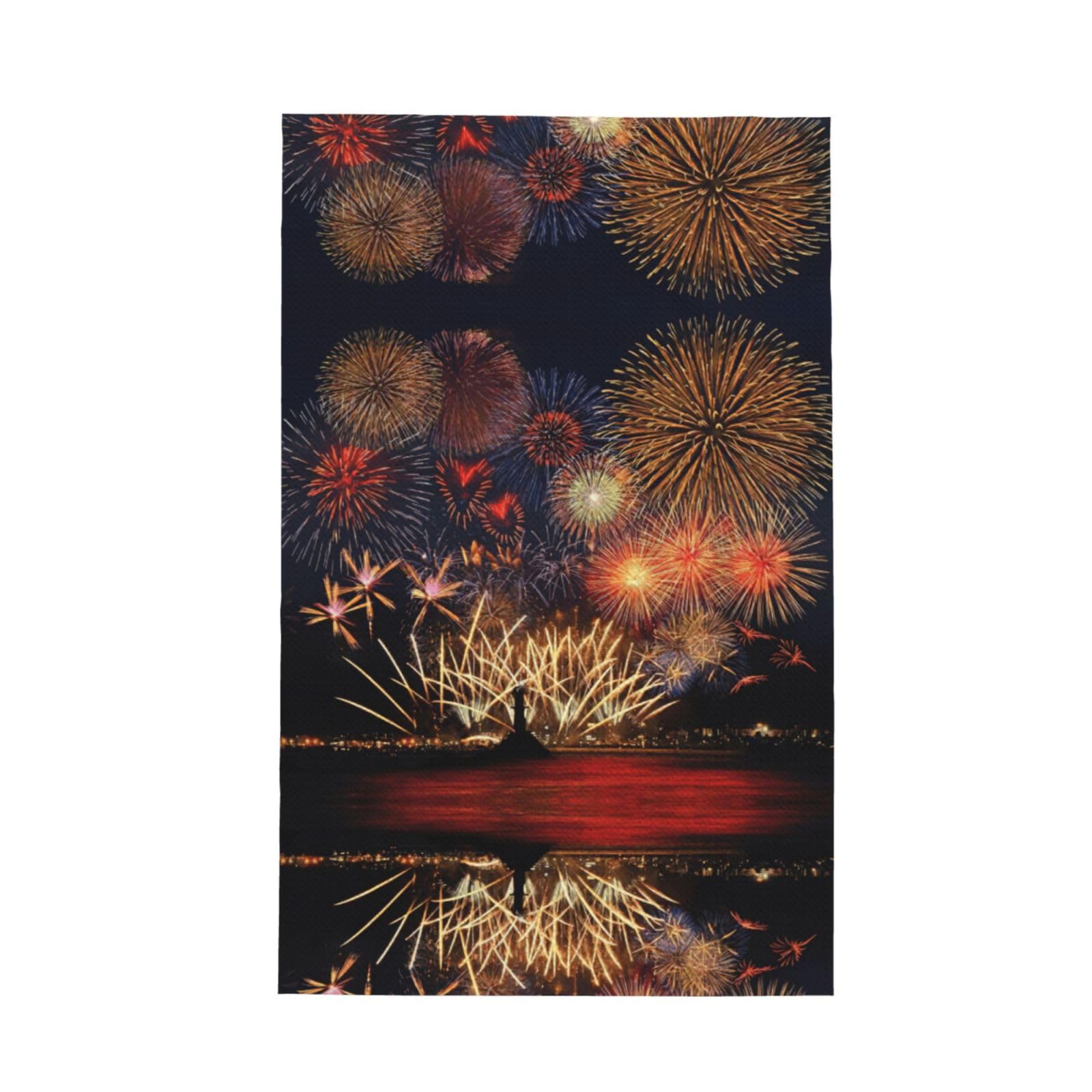 Xxahnbm Black Fireworks Print Waffle Kitchen Towel,Absorbent Hand Towel