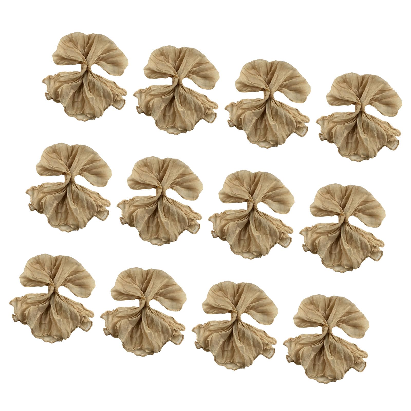 Shntig Champagne 12Pcs Elegant Bohemians Print Chiffons Napkins Polyester Fiber Ideal For Daily Use And Event Decorative Party Napkins