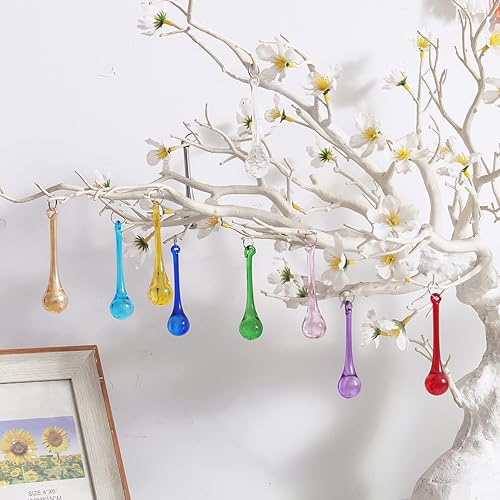 Miniatura 6 de LONGWIN 20pcs cristal lágrima lámpara colgante piezas boda fiesta árbol de Navidad decoraciones adornos