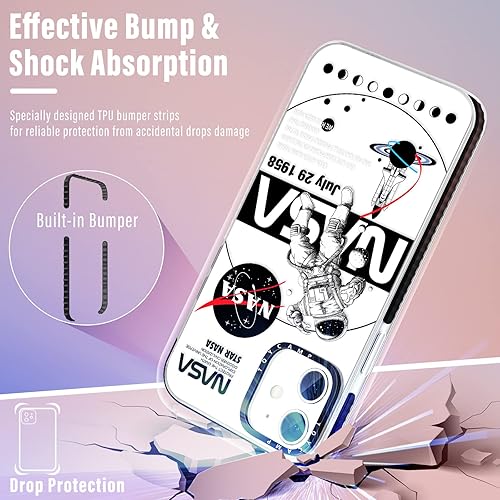 Miniatura 4 de Toycamp Funda para iPhone 11 diseño de dibujos animados de astronauta espacial para hombres niños niñas adolescentes funda transparente de