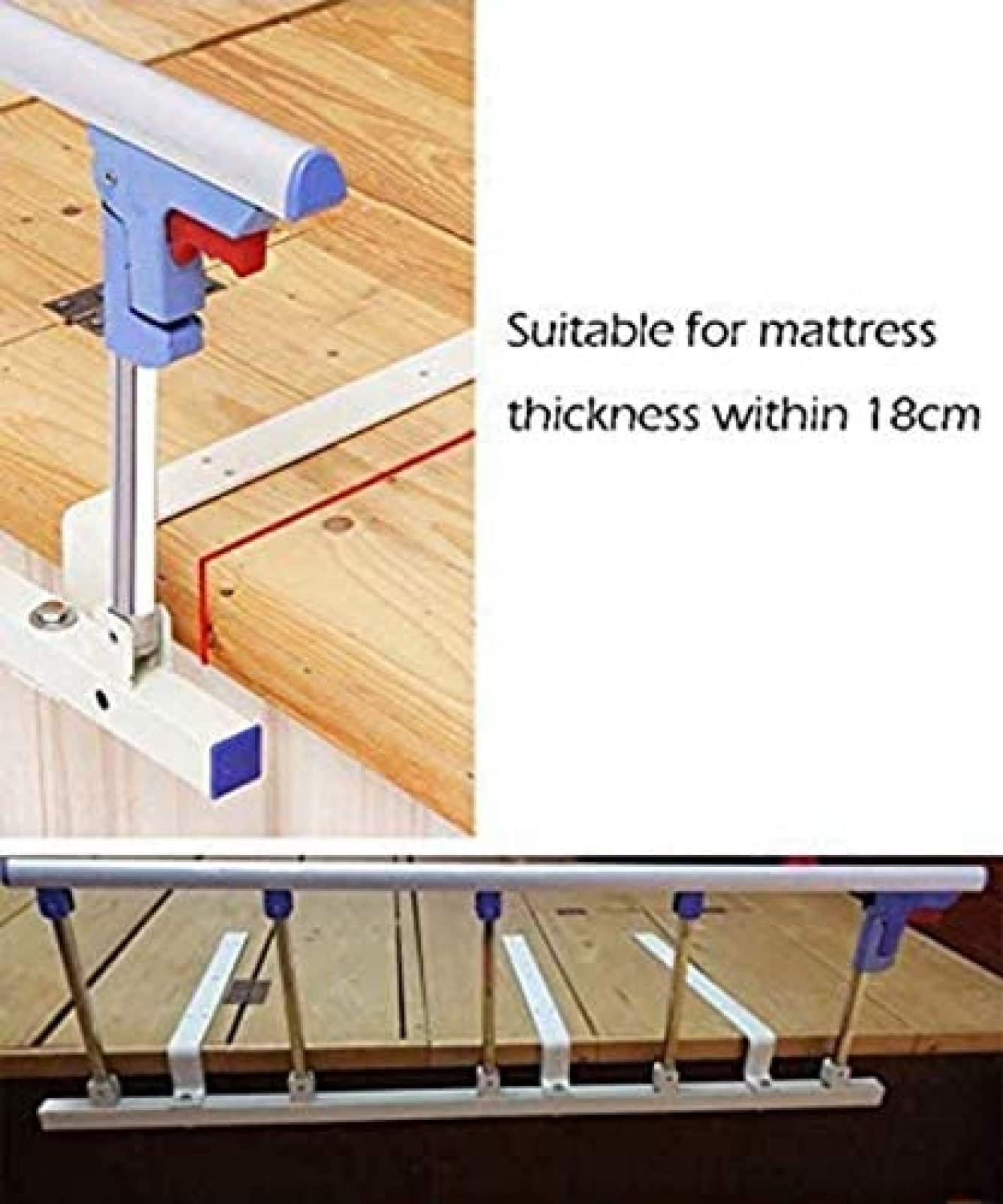 Sponda del letto pieghevole per anziani, maniglia per assistenza per adulti, ringhiera del letto per disabili, barra di sicurezza laterale con impugnatura in metallo, 95 * 38 cm