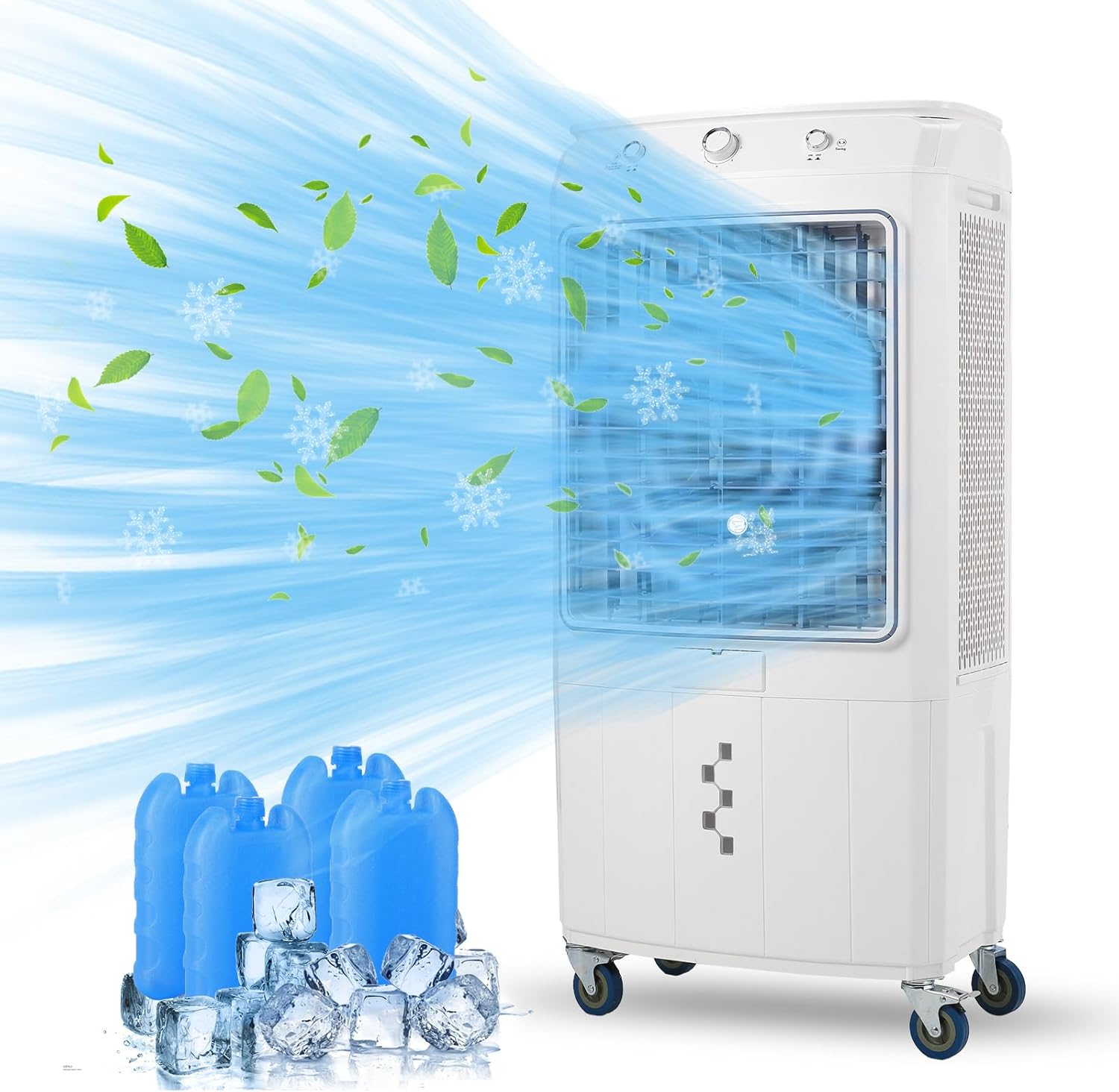 3500 CFM Evaporative Air Cooler, 10.3 Gallon Swamp Cooler with Remote Control, 3 Speeds, 12h Timer, 3-in-1 Swamp Cooler Air Conditioner, Portable Air Cooler Fan for Indoor Garage Outdoor Patio