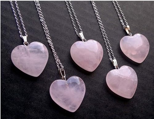 Miniatura 3 de 8 piedras preciosas de cuarzo rosa rosa natural de Adabele de 0.787 pulgadas (0.787 in), dije de corazón, cristales curativos, piedras preciosas de