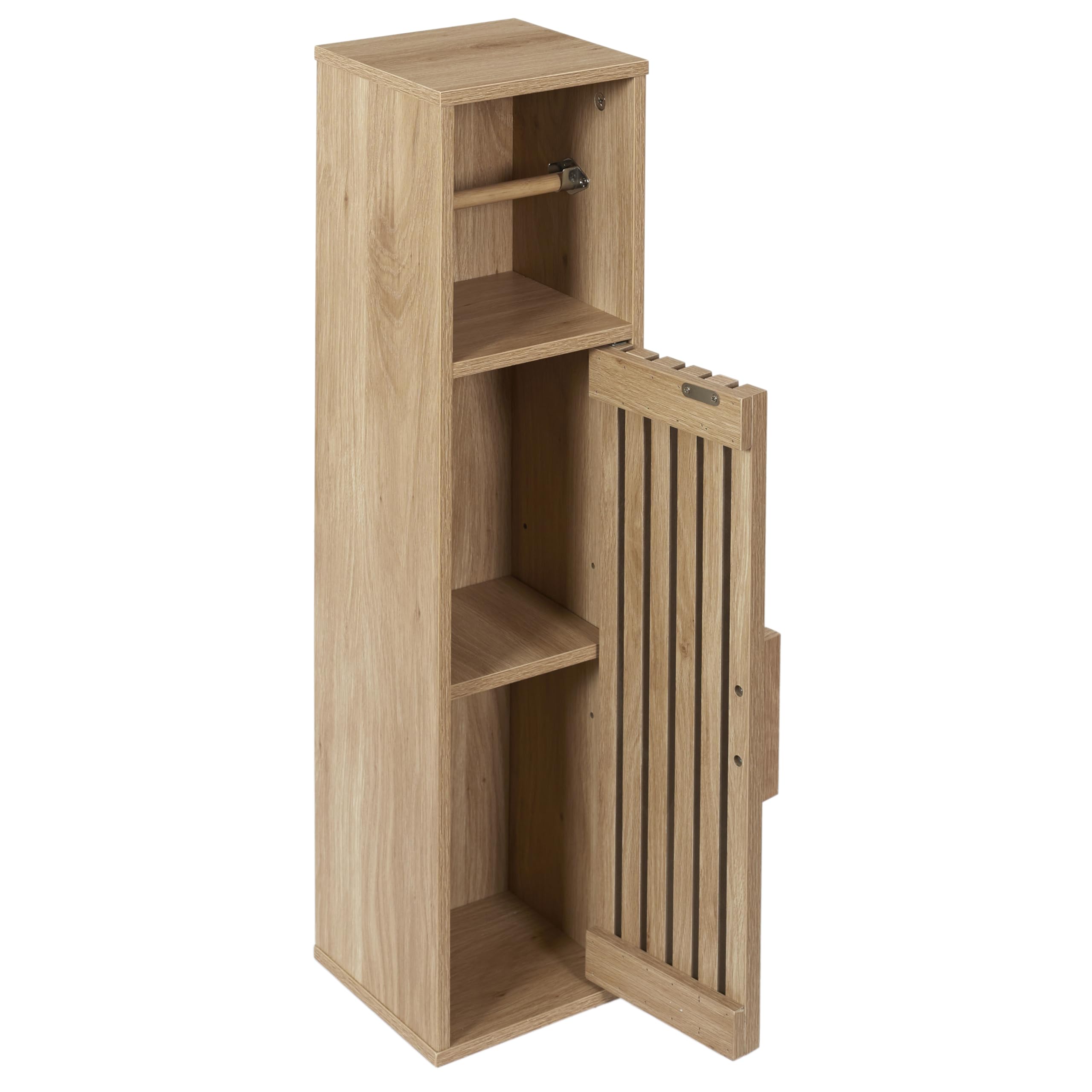 HOME DECO FACTORY, HD0271, porta carta igienica Klaus, collezione Natural Crush, mobili, mobili da bagno, 20 x 78 x 19 cm, marrone