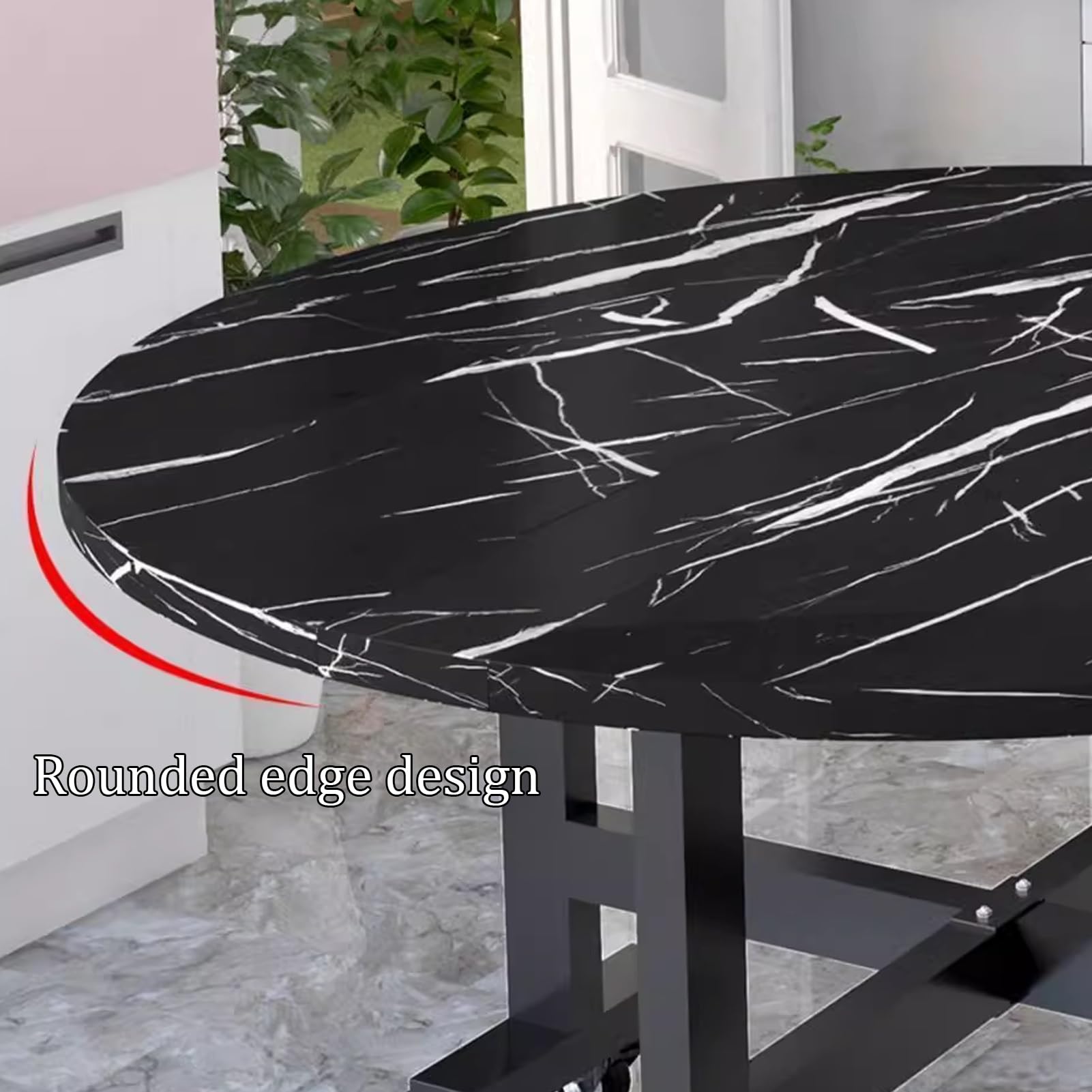 Tavolo da Pranzo Rotondo Pieghevole Mobile, Esstisch Estensibile in Legno con Ruote, Struttura in Metallo Robusto, Farfalla Estensibile, Sopporta Facilmente 400 Kg(Color1,120x75cm/47.2x29.5in)