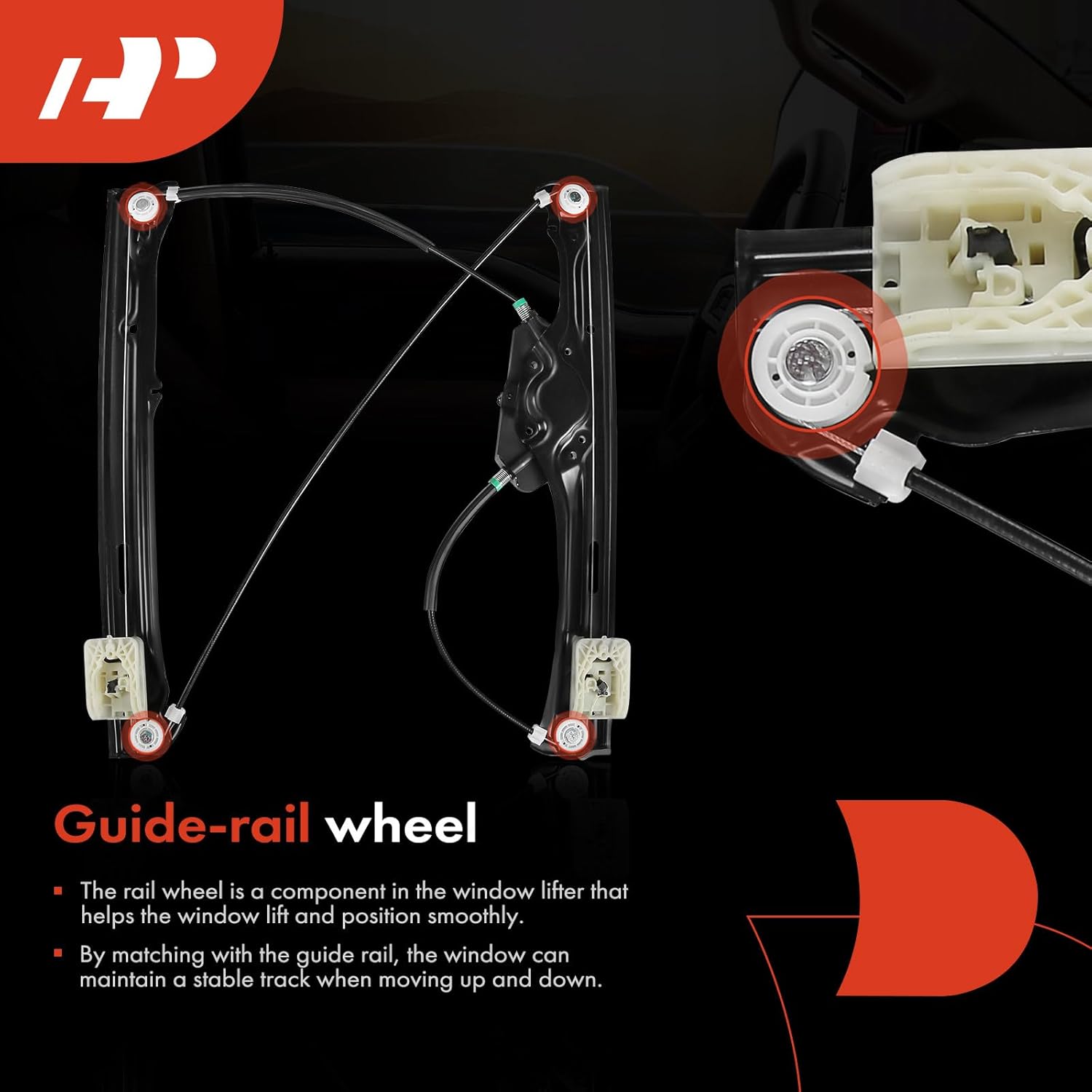 A-Premium Electric Power Window Regulator Without Motor Compatible with BMW X3 F25 Series 2013-2017 X4 F26 Series 2015-2018 Front Right Passenger Side