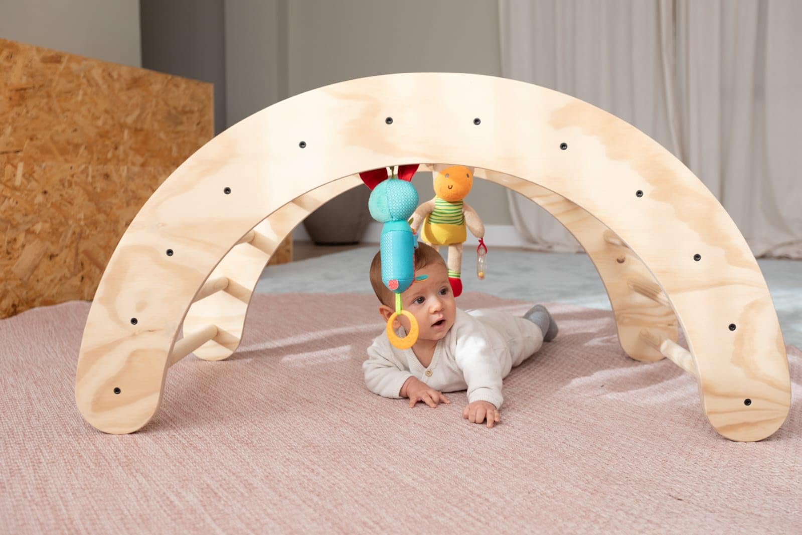 Balancín Montessori de Madera para Bebés - Arco Pikler Evolutivo - Escalera Montessori - Regalo Ideal Bebés Desde 1 Año - 100% Madera Natural - Fabricación Artesanal