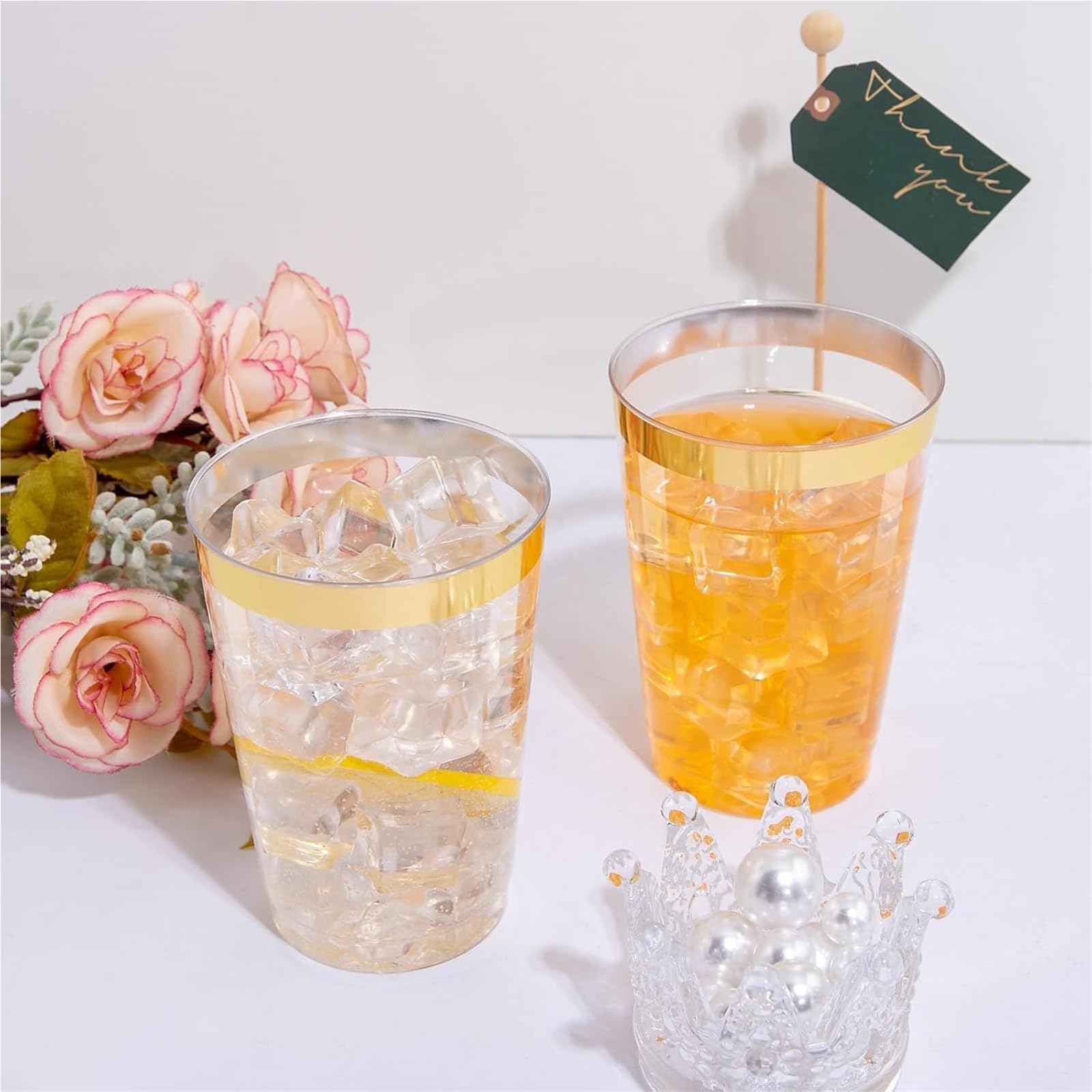 Paquet de 50 gobelets en plastique, à rebord pour Bricolage Mariage Fêtes