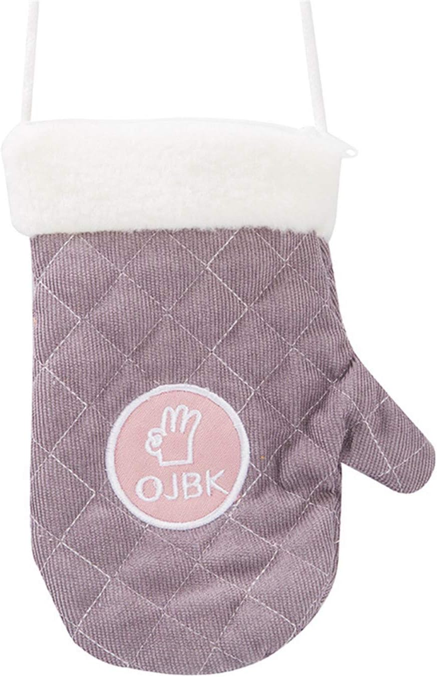 SUWIN Winter Cartoon 350ml Portable Cotton Gloves Hot Water Bottle, Anti-scalding Water Hand Warmer, for Students Girls and Children