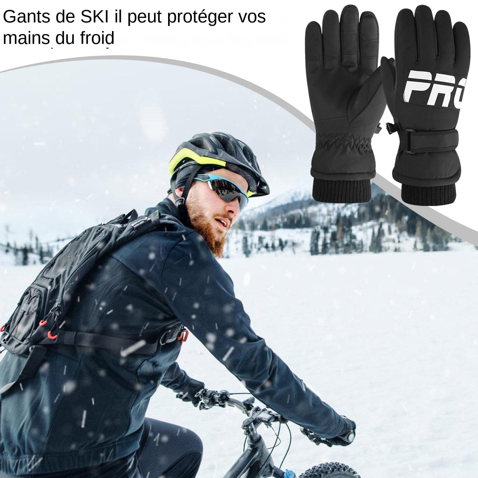 Gants De Ski Adulte - Imperméables, Chauds, Avec Protège-poignet - Pour Sports D'hiver Et Outdoor
