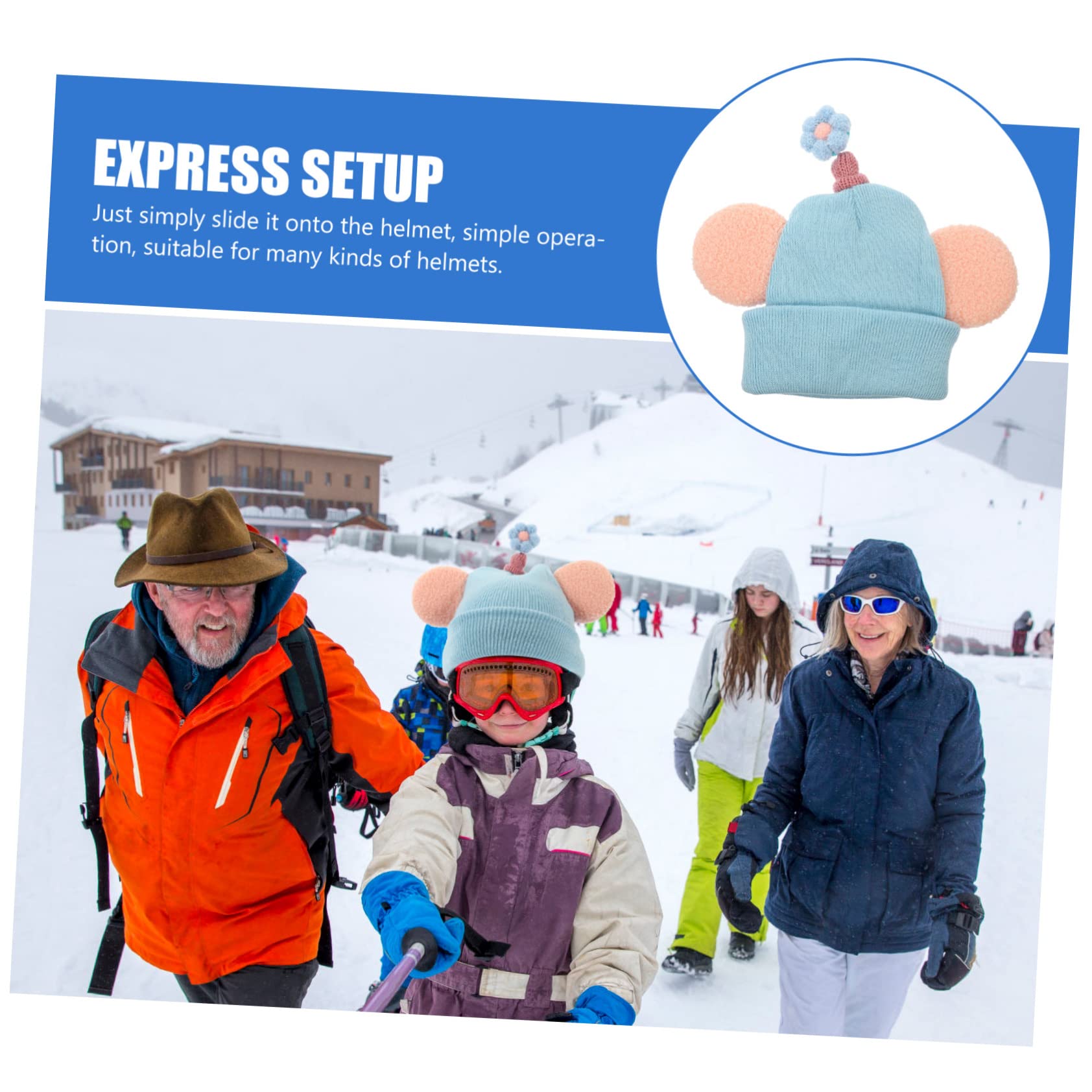VANZACK 2pièces Casque De Ski Décoratif Élastique Couverture De Casque Cartoon Lavable pour Sports Hiver Et Activités Extérieures