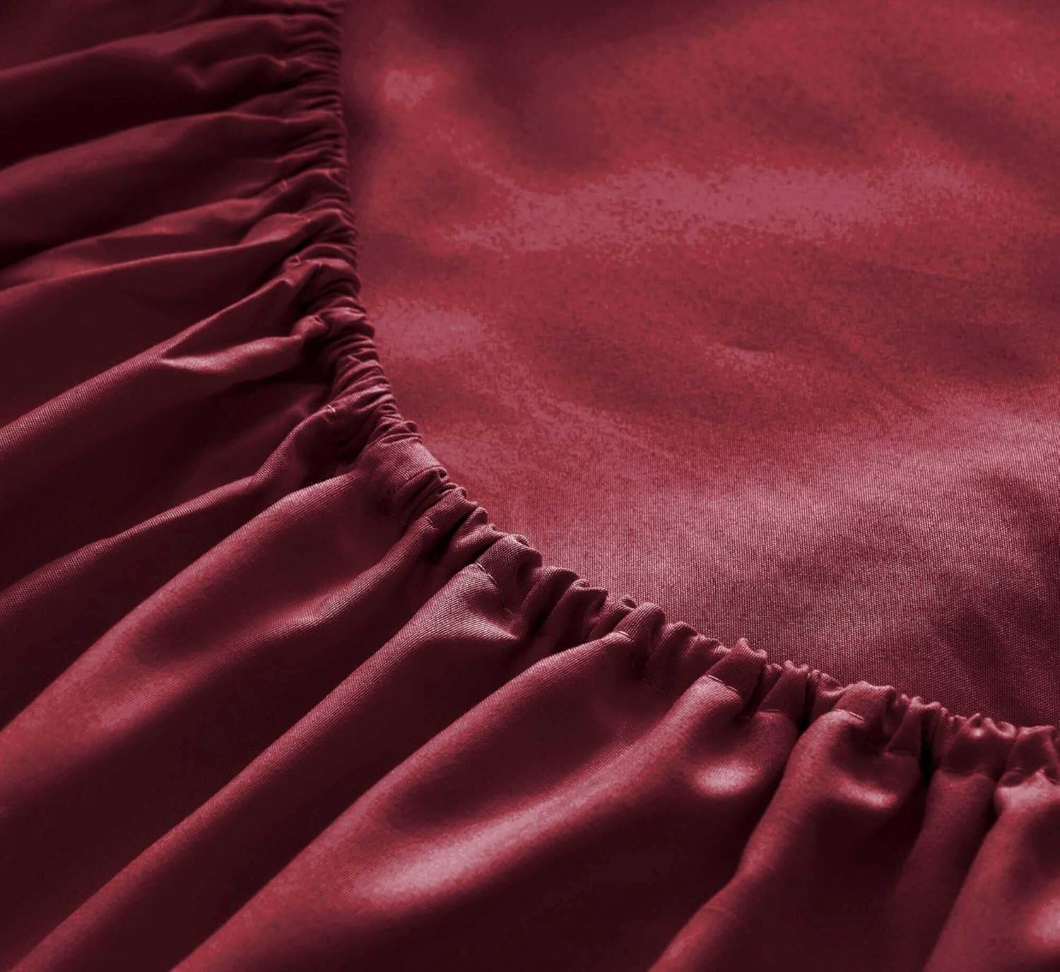 The Season Essentials Wrinkle Free Sheet Sets with Deep Pockets & Stain Resistant, 4 pc, 1800 Thread Count Based, Burgundy, California King