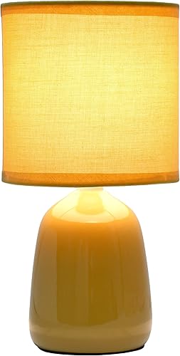 Miniatura 2 de Simple Designs LT1134-MST - Lámpara de cerámica tradicional con base en forma de dedal de 10.04 pulgadas de alto con pantalla de tela a juego para