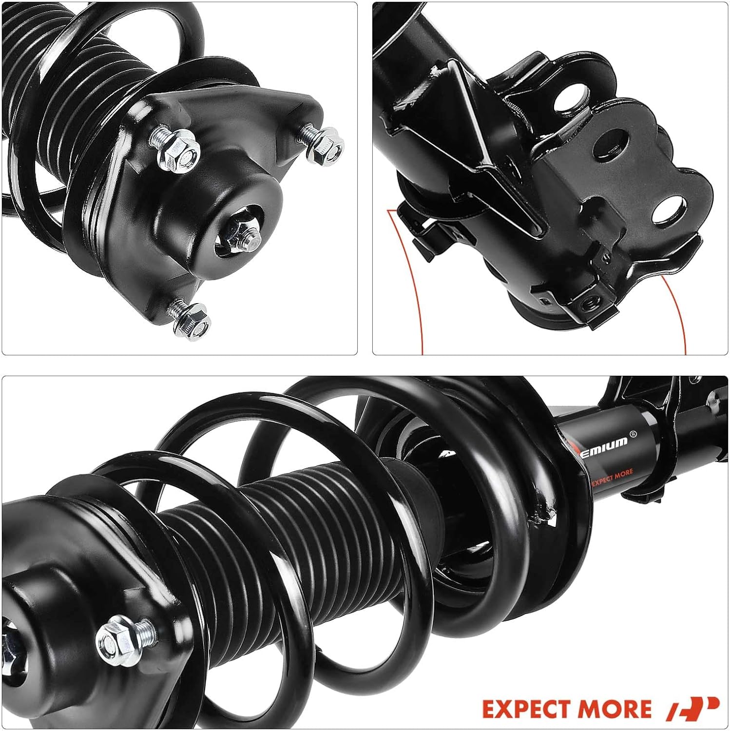 A-Premium Front Complete Struts with Coil Springs Assembly Compatible with Hyundai Sonata 2011 2012 2013 2014, 2-PC Set