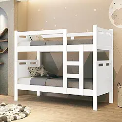 Beliche Solteiro Robusta Em Madeira Vira Duas Camas Modernas e Elegantes (Branco)