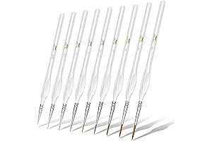 Miniature Paint Brushes Set: 9 pcs White Detail Paint Brushes