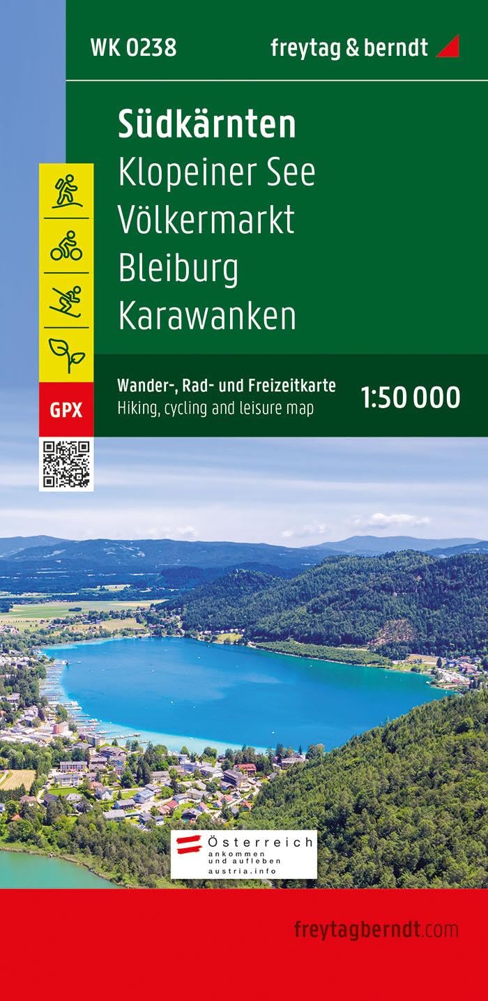 South Carinthia, Walking-, Bike- and: Klopeiner See - Völkermarkt - Bleiburg - Karawanken, mit Infoguide, GPX Tracks, wasserfest und reißfest (Carinthia South - Klopeiner See - Karawanken)